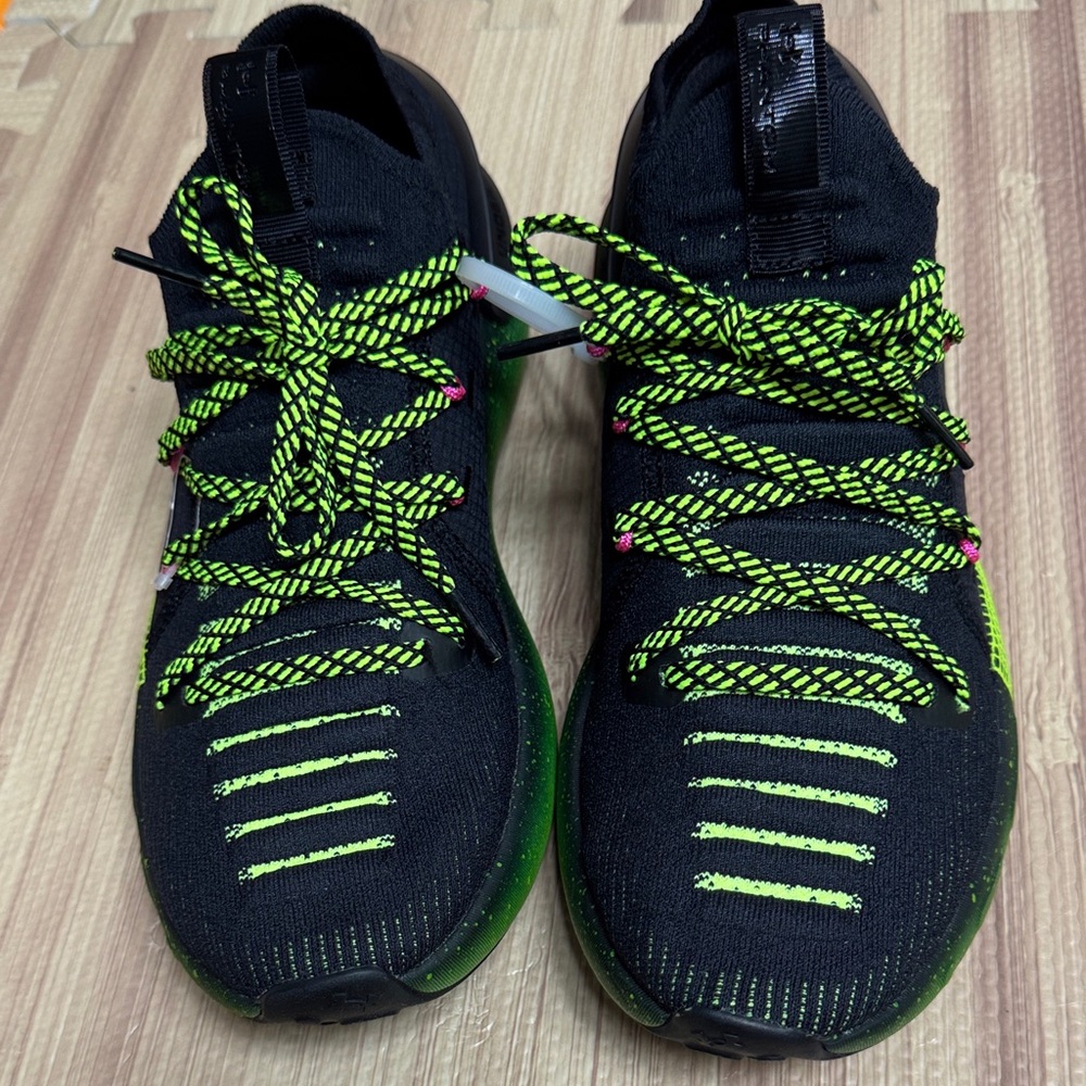 Under Armour Black and Neon Green Sneakers